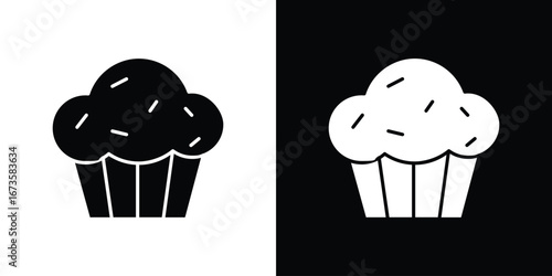 Cupcake icons, emblem logo or badge designs.