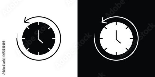 Course of time icons, emblem logo or badge designs.