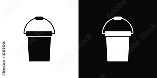 Bucket icons, emblem logo or badge designs.