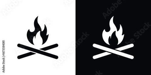 Bonfire icons, emblem logo or badge designs.