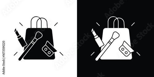 Beauty shopping icons, emblem logo or badge designs.
