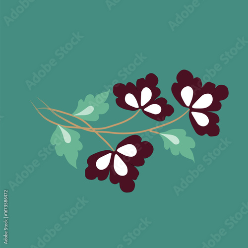 Flower with leaves floral bouquet vector flowers spring art happy easter woman day 