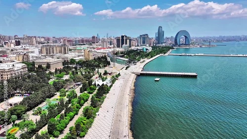 The breathtaking beauty of Baku captured through drone footage from the sky.