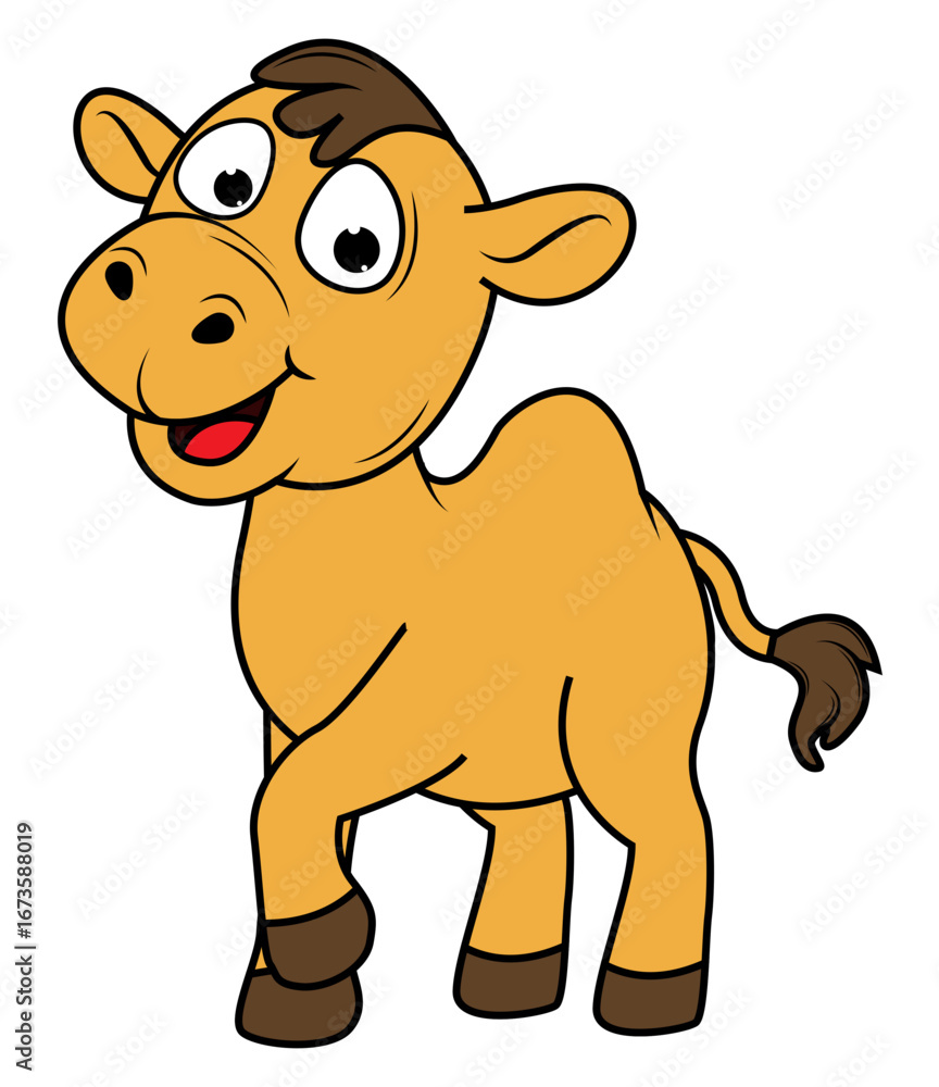 Obraz premium cute camel animal cartoon illustration