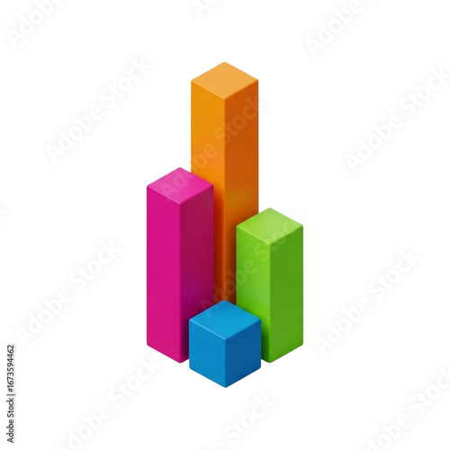 Vibrant isometric bar chart representing growth and data visualization trends Free Download Vibrant isometric bar chart representing growth and data visualization trends - GFXLoad