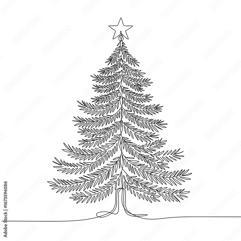 Fototapeta premium One-Line Christmas Eve