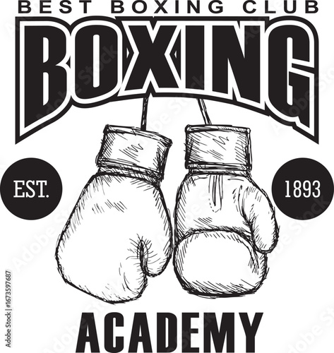 Boxing design over white background.Boxing academy, vector illustration