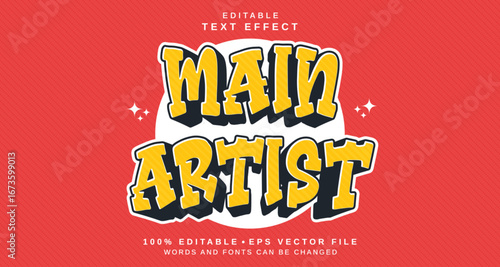 Editable text style effect - Main Artist text style theme.