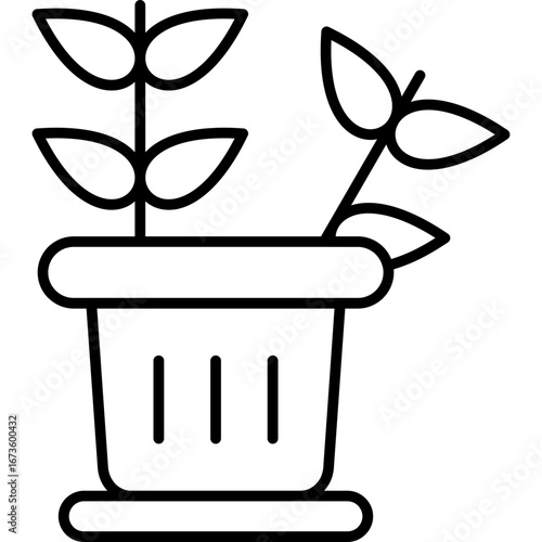 Plant Pot Icon Vector Element