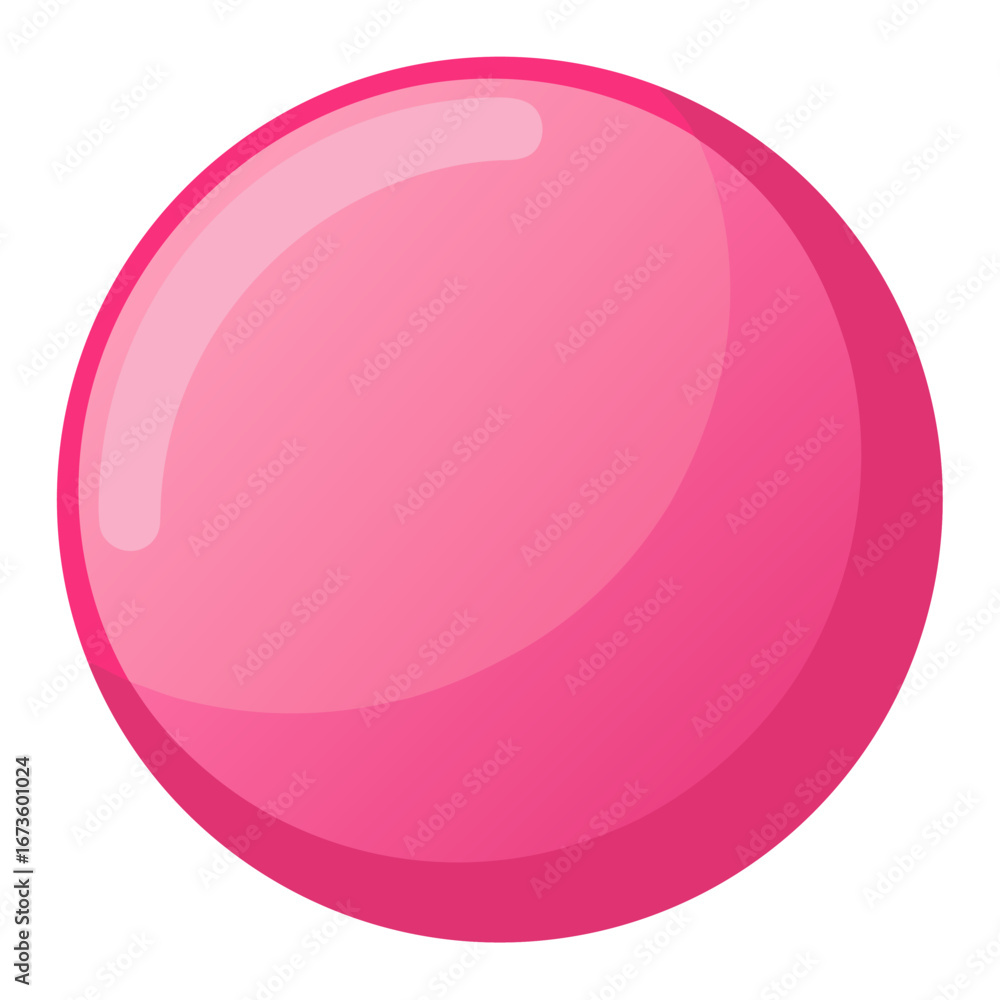 Obraz premium Glossy pink sphere isolated on white background