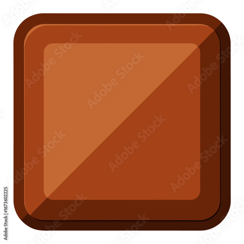 Simple brown rectangular frame isolated on white background