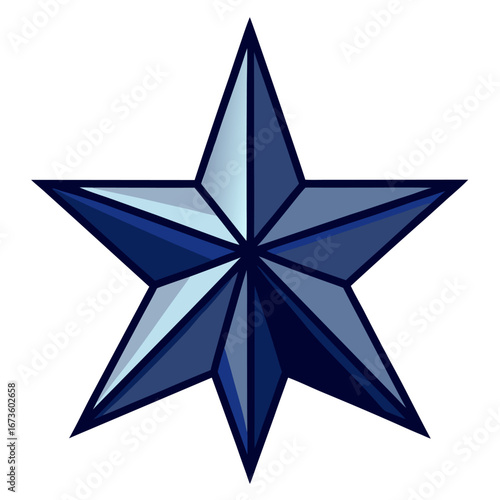 Six pointed star emblem isolated on white background