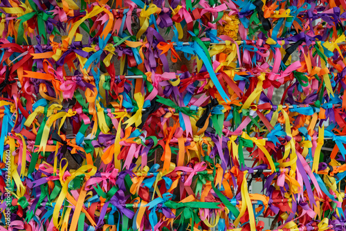 Colorful Ribbons Tied for Sacred Blessings