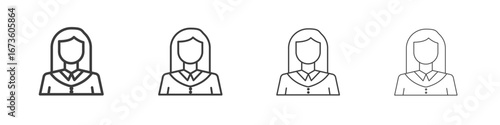 Student Girl icon symbol. Vector isolated illustration.