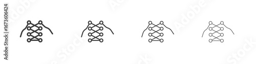 Shoe lace icon symbol. Vector isolated illustration.