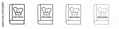 Recipe book icon symbol. Vector isolated illustration.