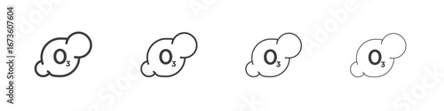 Ozonation icon symbol. Vector isolated illustration.