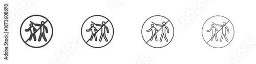 No fight sign symbol. Vector isolated illustration.