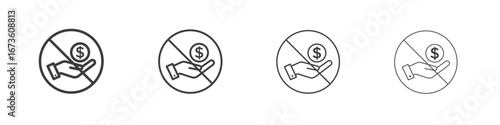 No dollar sign symbol. Vector isolated illustration.