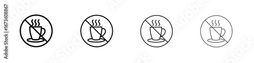 No coffee cup sign symbol. Vector isolated illustration.