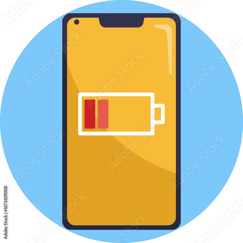 Symbol of a nearly empty battery, warning of imminent shutdown or recharge needed.