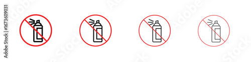 No aerosol spray sign symbol. Vector isolated illustration.