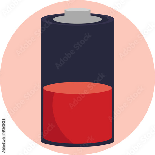 Icon showing minimal battery energy remaining.