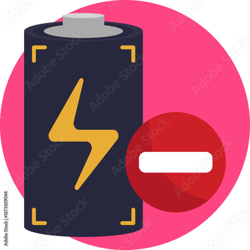 Battery icon with a strike-through charging symbol, indicating charging is disabled.