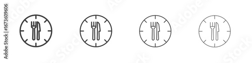 Lunch time icon symbol. Vector isolated illustration.