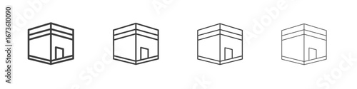 Kaaba icon symbol. Vector isolated illustration.
