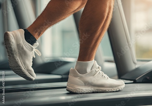 Wallpaper Mural Close-up of man's legs running on treadmill Torontodigital.ca