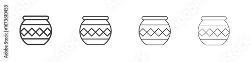 Indian pot icon symbol. Vector isolated illustration.