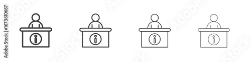 Help desk information icon symbol. Vector isolated illustration.