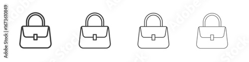 Hand bag icon symbol. Vector isolated illustration.
