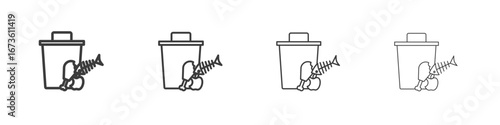 Food waste icon symbol. Vector isolated illustration.