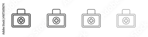 First aid box icon symbol. Vector isolated illustration.