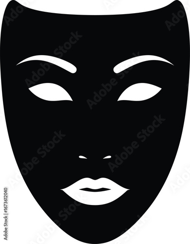 Mysterious black mask concealing identity elegant face design symbolizing secrets vector
