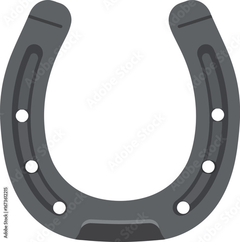 Classic horseshoe metal good luck symbol isolated for equestrian sports vector