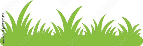 Vibrant green grass blades spring season nature element vector illustration vector