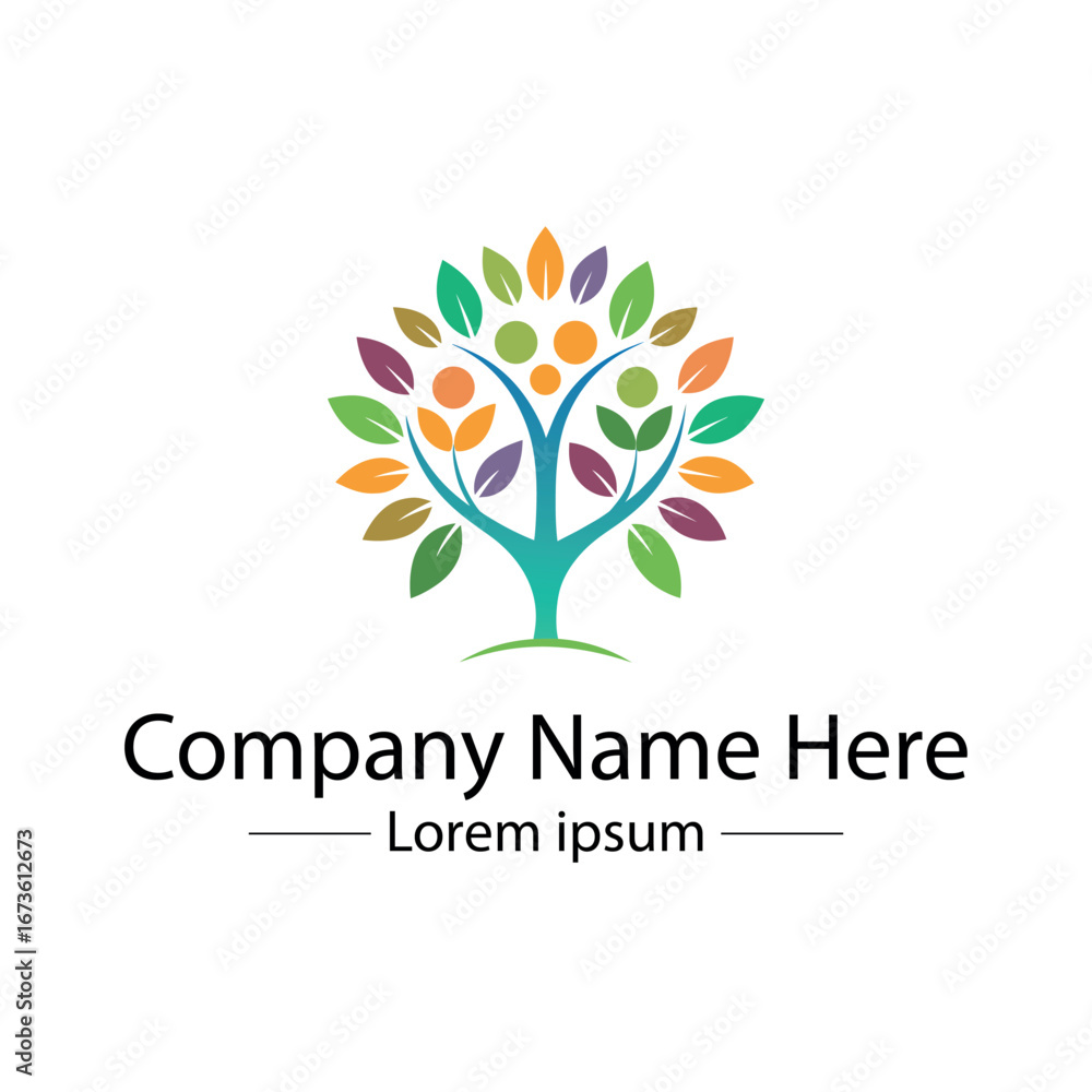 Fototapeta premium Minimalist and unique family tree logo design vector style
