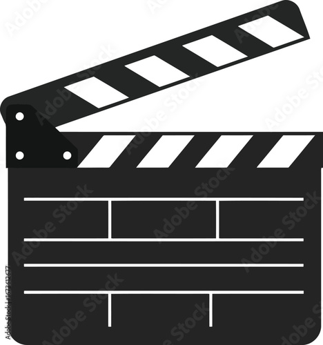 Cinema clapperboard ready for action movie production filming scene slate vector