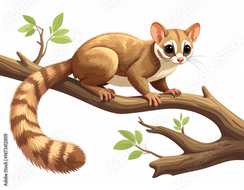 kuskus pohon, cuscus, marsupial, maluku, papua, endemik, vektor, fauna, indonesia, eps10, svg, flat, gradient, mascot, cute, white background, isolated, wildlife, tropical, clean
