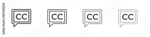 Closed caption icon symbol. Vector isolated illustration.