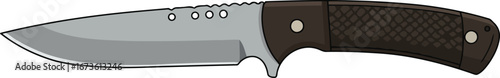 Tactical folding knife sharp steel blade durable handle outdoor survival camping gear vector