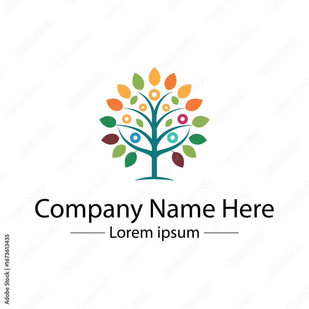 Obraz premium Minimalist and unique family tree logo design vector style