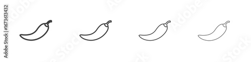 Chilli icon symbol. Vector isolated illustration.