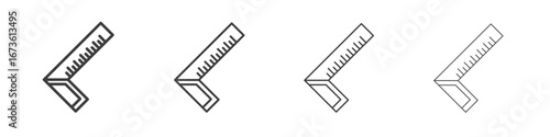 Carpenter ruler icon symbol. Vector isolated illustration.