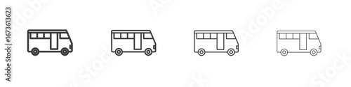 Bus coach icon symbol. Vector isolated illustration.