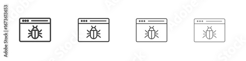 Bug icon symbol. Vector isolated illustration.