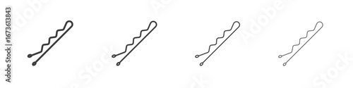 Bobby pin icon symbol. Vector isolated illustration.